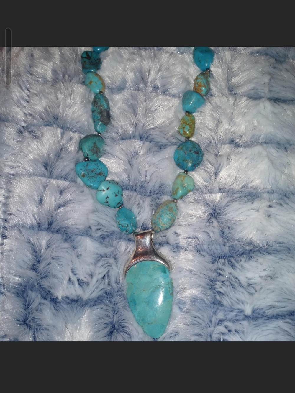 Turquoise Stone Pendant Necklace - Turquoise